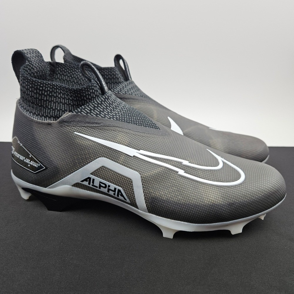 Nike Alpha Menace Elite 3 Flyknit Football Cleats Black White Size 15 CT6648 001
